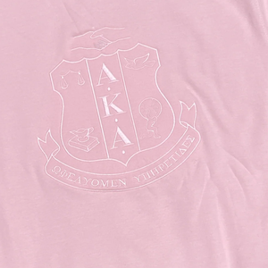 Color on Color Shield <b>Pink</b> <b>Sweatshirt</b> for Women Embroidered Crewneck Pullover Long Sleeve Sorority Fashion Top for Campus - Product Image 5