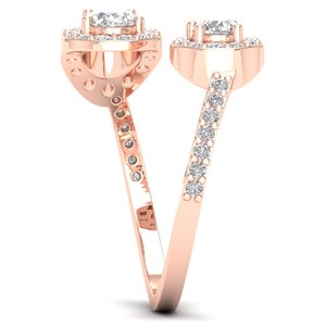 REYES Wholesale Price 14K Solid Gold Round Cut 0.81Ct Moissanite <b>Adjustable</b> <b>Ring</b> For Women Luxury Engagement Gift Jewelry - Product Image 3