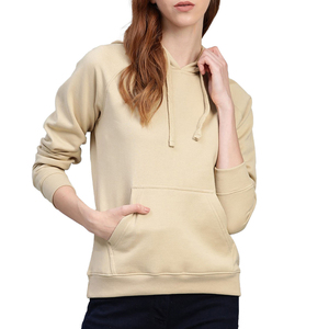 ผู้ผลิตจากปากีสถาน เสื้อฮู้ดดี้กันริ้วรอยสำหรับผู้หญิง สีครีม เสื้อสวมหัวทรงเข้ารูป มีกระเป๋าจิงโจ้ - Product Image 4