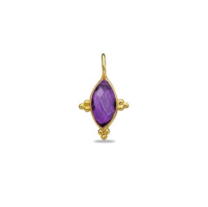 Colgante de Amatista con Corte Marquesa |   Abalorios Hechos a Mano para Joyería al por Mayor - Product Image 1