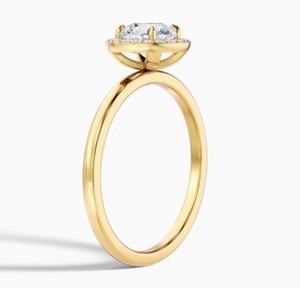 Round Cut Moissanite <b>Ring</b> 925 Sterling <b>Silver</b> White Gold Plated Engagement <b>Ring</b> Classic <b>Solitaire</b> Dainty Minimalist Promise <b>Ring</b> - Product Image 4