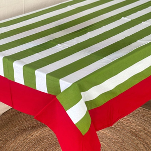 Striped Rectangular <b>Tablecloth</b> Green & White Dining Table Cover for Home Decor Wedding <b>Tablecloth</b> Striped Cotton <b>Tablecloth</b> - Product Image 3