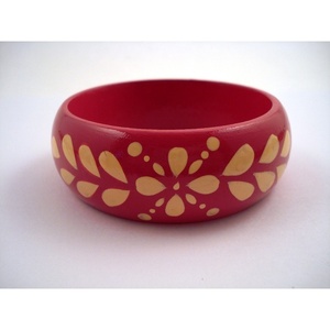 Brazaletes de Madera Pintados a Mano, Accesorios de Moda Étnicos Tradicionales para Mujer, Colección Festiva de la India - Product Image 3