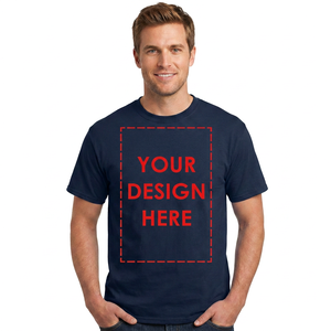 <b>Men's</b> <b>Navy</b> <b>Blue</b> Short Sleeve O-Neck Regular Fit 100% Cotton Casual <b>T</b>-<b>Shirt</b> With Custom Front Print Design - Product Image 6