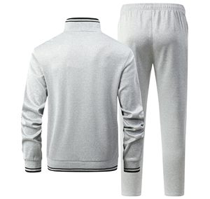 Men 2 Piece Athletic Tracksuit Full Zip <b>Workout</b> Sweatsuit <b>Jacket</b> and Pants OEM Wholesale - Product Image 3