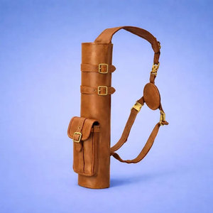Men Leather Archery <b>Quiver</b> Durable Handmade Material Adjustable Shoulder Strap Comfortable Carry Outdoor Sports And Hunting Use - Product Image 1