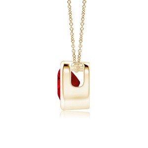 2.32G 14K Gold Bezel-Set Solitaire Heart Cut <b>Ruby</b> Pendant IGI Certified Natural Precious Gemstone Link Chain Pendant <b>Necklace</b> - Product Image 3