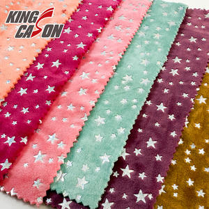 Tela de Manta Colorida de Fabricante Competitivo Kingcason, Antiarrugas, Reciclada, con Estampado de Estrellas, Plateado en Caliente, Súper Suave - Product Image 3