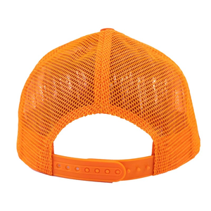 Orange Mesh 6-Panel <b>Snapback</b> <b>Cap</b> With Embroidered Number 8 Front Panel Adjustable Fit Unisex Casual Spring Summer Wear - Product Image 5