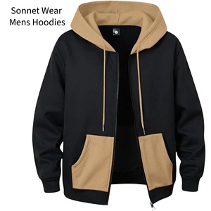 Sweat à capuche zippé pour homme, manches longues, poches, 100% coton, imprimé numérique, collection printemps - Product Image 2