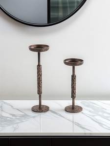 Textured Silver Metal Candle Holder Modern Artistic Design Decorative <b>Candlestick</b> Luxury Home Decor Table Accent - Product Image 5