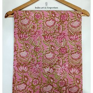 Tela de Algodón Cambray Estampada a Bloques 60x60, Tela de Algodón con Estampado Tradicional Jaipuri - Product Image 4