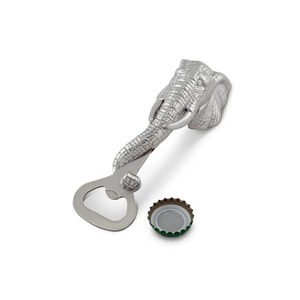 Abridor de botellas plateado con diseño de cara de elefante, herramienta de metal resistente para decoración de bar y cocina, regalo para amantes de los animales, elegante y duradero - Product Image 4
