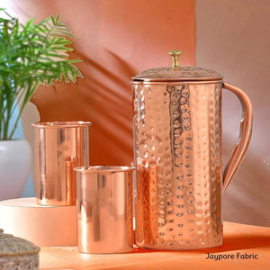 Carafe en cuivre massif neuve, faite à la main, design martelé, style classique, avec couvercle écologique, vente en gros directe, en métal - Product Image 6