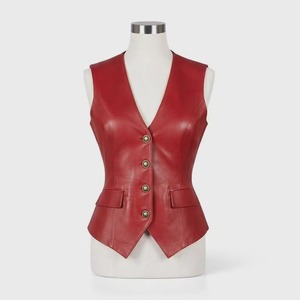 เสื้อกั๊กหนังผู้หญิงทรงเข้ารูป ดีไซน์เรียบหรู MRLEATHERHUB - Product Image 1