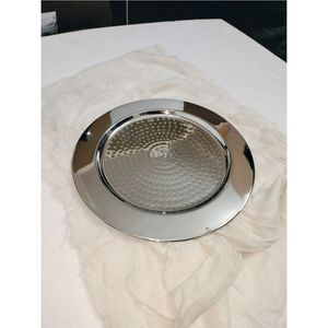 Elegant Hammered Rim Silver Charger <b>Plates</b> Metallic <b>Decorative</b> Dinner <b>Plate</b> for Events Party Supply & Modern Home Kitchen Decor - Product Image 2