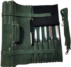 Étui de protection anti-odeur en cuir véritable pour couteaux de chef, kit de rangement pour couteaux de cuisine, organiseur professionnel d'outils culinaires, étui de cuisine - Product Image 1