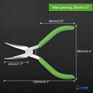 Alicates de punta curva de acero inoxidable de 5 pulgadas con mordazas dentadas para la fabricación de joyas - Product Image 6
