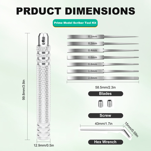 Kit de Herramientas de Modelado Prime con <span class=keywords><strong>7</strong></span> Cuchillas (0.1-2.0mm) para Tallado de Resina Gundam, Revestimiento de Paneles y Construcción de Modelos a Escala - Product Image 2