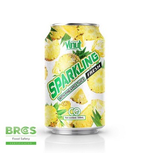 330ml Canned Sparkling Water with <b>Pineapple</b> Juice OEM ODM Private Label Beverage Manufacturer - Product Image 1