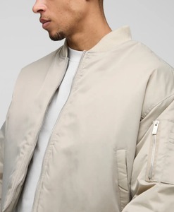 Blouson Bomber en Coton Personnalisé avec Fermeture Éclair et Logo en Relief pour Hommes, Coupe Classique, Manteau de Baseball en Polyester OEM - Product Image 5