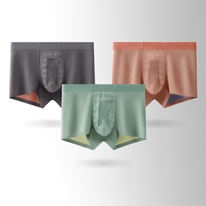 Sous-vêtements pour hommes, boxer en soie glacée fine, sans couture, couleur unie, pantalon plat pour homme, séchage rapide, caleçons pour hommes - Product Image 5