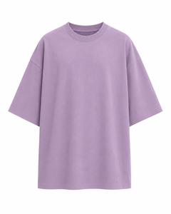 T-shirt Homme Oversize Col Rond Manches Courtes Couleur Unie Décontracté 100% Coton Toile Respirant Écologique Long Teint Uni Tricoté - Product Image 1