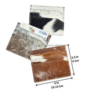 Tarjetero de piel de vaca de alta calidad de lujo hecho a mano al por mayor para Mini tarjetero de identificación de bolsillo frontal de piel auténtica unisex - Product Image 2
