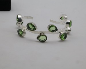 Bracelets manchette en zircon avec argent allemand, bracelet manchette ouvert réglable, bijoux en zircon étincelant pour femme - Product Image 3