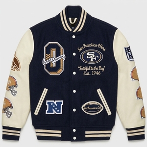 Chaqueta Bomber Varsity para Hombre, Estilo Universitario Vintage, Chaqueta Urbana, Impermeable, Resistente al Viento, Ecológica, Nuevo Diseño - Product Image 6