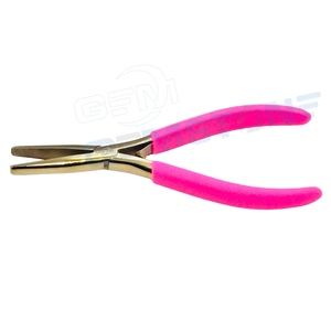 Professional GEMSTONE ENTERPRISES Stainless Steel Gold <b>Flat</b> <b>Nose</b> <b>Plier</b> for Hair Extensions-Durable & Reusable Custom Logo Option - Product Image 5