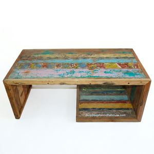 Durable Handmade Eco-Friendly Teak Wood <b>Coffee</b> <b>Table</b> <b>Rustic</b> Design Reclaimed Wood Vintage Colors Open Living Room Furniture - Product Image 2