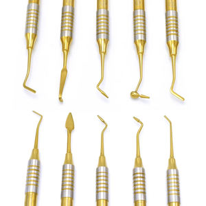 Détartreur dentaire manuel en acier inoxydable avec poignée moletée, instrument chirurgical en métal argenté de classe I, Shuja Surgico - Product Image 5