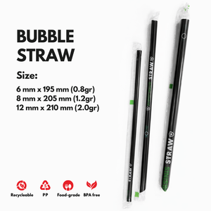 250 pcs Higienic Individually <b>Plastic</b>-Wrapped PP Polypropylene <b>Plastic</b> <b>Straw</b> 6 mm Diameter 210 mm Length made in Indonesia - Product Image 5