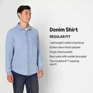 เสื้อเชิ้ตยีนส์ผู้ชายคุณภาพสูงขายส่ง ทรงปกติ สไตล์สตรีทแวร์ลำลอง ติดกระดุม ระบายอากาศ แห้งเร็ว ผ้าฝ้าย 100% - Product Image 2