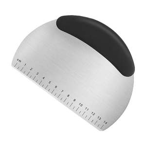 Grattoir à gâteau en acier inoxydable avec manche en plastique, lisseur à gâteau, grattoir à glaçage, outil de décoration de pâtisserie, durable - Product Image 1