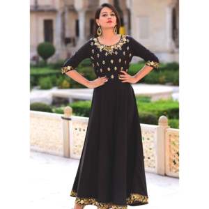 Robe trapèze exclusive en satin, faite main, imprimé floral, taille empire, décolleté en U, taille XS, noire - Product Image 5