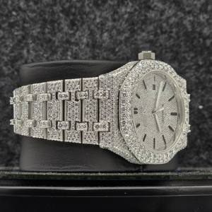 Reloj de Lujo con Movimiento Automático, Estilo Hip Hop, de Acero Inoxidable con Incrustaciones de Moissanita para Hombre, con Caja - Product Image 3