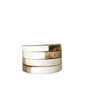 COUSTER MARBRE EN BOIS ÉLÉGANT pour la TRADITION AMÉRICAINE CHAUFFANTE Dessous de verre ronds en bois de marbre Pendaison de crémaillère pour une utilisation Tasses élégantes et - Product Image 2