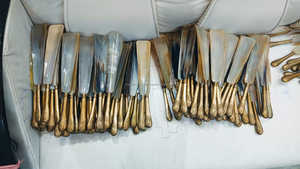 ฮอร์นรองเท้าทองเหลืองโบราณออกแบบได้ตามต้องการมีสไตล์สัตว์ดีไซน์รูปควายงานฝีมือขัดเงา - Product Image 3