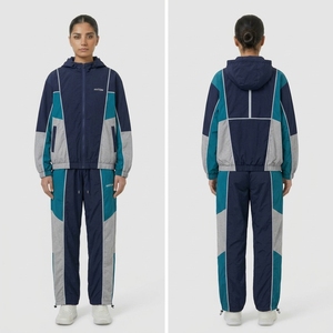 Men's Flannel Lined Windbreaker Tracksuit - Windbreaker <b>Jacket</b> & Pants Set for Jogging, China Factory Supplier - Product Image 1