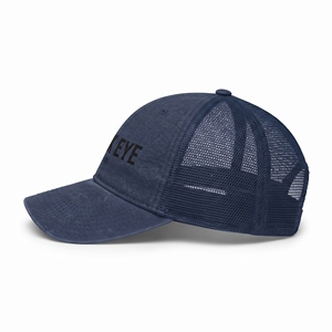 Gorra Trucker de Malla Ojo de Halcón Ajustable Unisex Casual con Diseño de Letras Bordadas en la Parte Delantera para Usar en las Cuatro Estaciones - Product Image 3