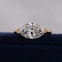 Anillo de Compromiso con Diamante Cultivado en Laboratorio, Corte Marquesa, Plata 925, Certificado IGI, Joyería Elegante, Sostenible y Atemporal, Solitario Moderno
