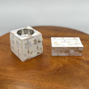 Wholesale Floral MOP Inlay Wood Incense Burner Set Bulk Luxury Mother of Pearl Bakhoor Censer with <b>Matching</b> Tray and Storage <b>Box</b> - Product Image 2