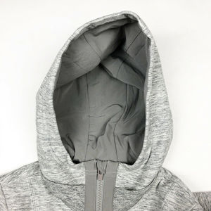 Drop Shoulder Hoodies Boxy Cropped Zip-Up Hoodies Doble cremallera Doble capa Bordado Patrón sólido Básicos para invierno - Product Image 2