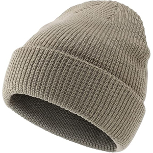 White Knit Beanie Hat Ribbed <b>Winter</b> <b>Cap</b> Unisex Soft Warm Stretch Plain Skull <b>Cap</b> Custom Logo OEM Supplier - Product Image 2