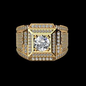 Brilliant Cut Moissanite Square Engagement <b>Ring</b> 925 Sterling <b>Silver</b> Rhodium Plated Cluster Hip Hop Iced <b>Statement</b> Jewelry Gift - Product Image 3