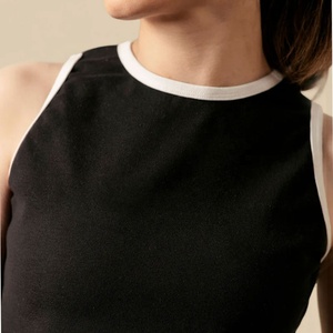 Workout <b>Sleeveless</b> Women Tank Top Spandex/Cotton Canvas Breathable Eco-Friendly High Quality OEM Service Summer - Product Image 6