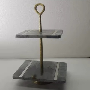 Modern Design <b>Marble</b> <b>Cake</b> <b>Stand</b> with Metal Base for Stylish Home Hotel Cafe & Event Serving Solutions Export Quality - Product Image 1