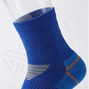 Blue Athletic Crew <b>Socks</b> Breathable Geometric Pattern <b>Running</b> Sport Wear for Adults Summer Lightweight Knitted Design - Product Image 4